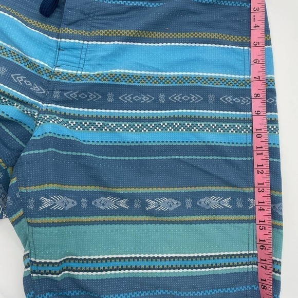 TOAD & CO Blue and Green Cetacean Swim Trunks Mens Size 38 XL Ethical US Company - Picture 9 of 10